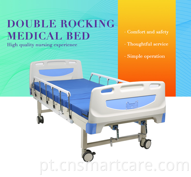 Preço barato Duas manivelas Manual Medical Patient Hospital Bed